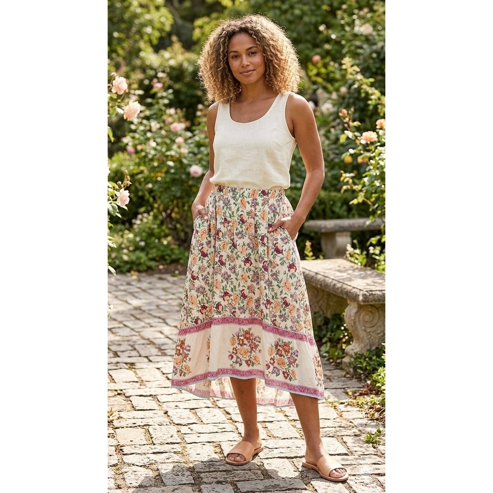 Lane Bryant Hi Low Floral Boho Skirt Size 26